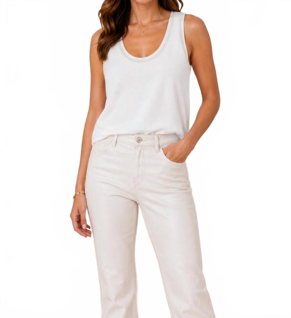 NEW INSIGHT metallic sweater tank in white